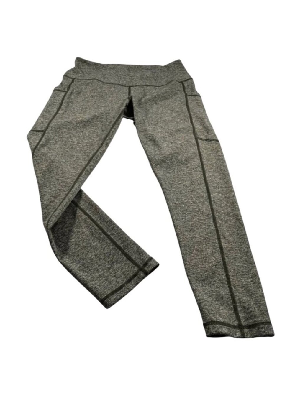 Z by Zella Leggings 7/8 Ribbed Pockets Olive Green Medium